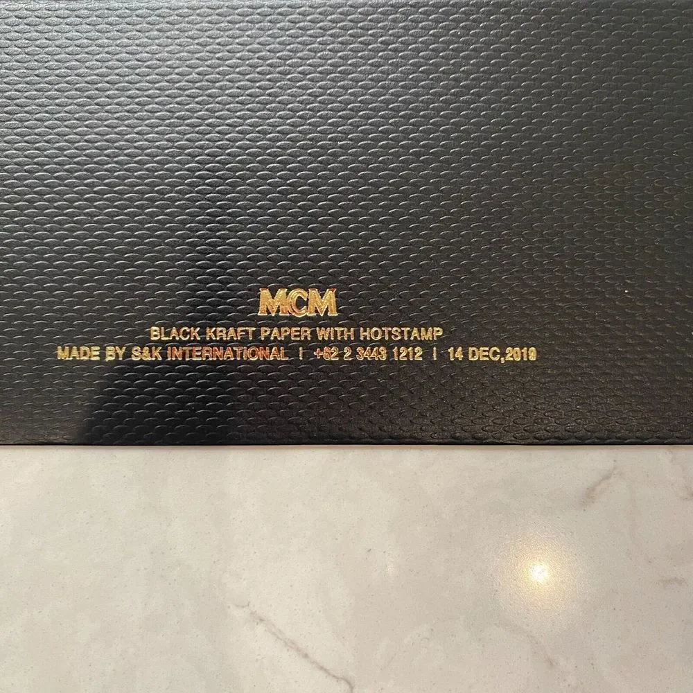 MCM Black Kraft Paper Shopping Gift Bag with‎ Rope Handle H 11